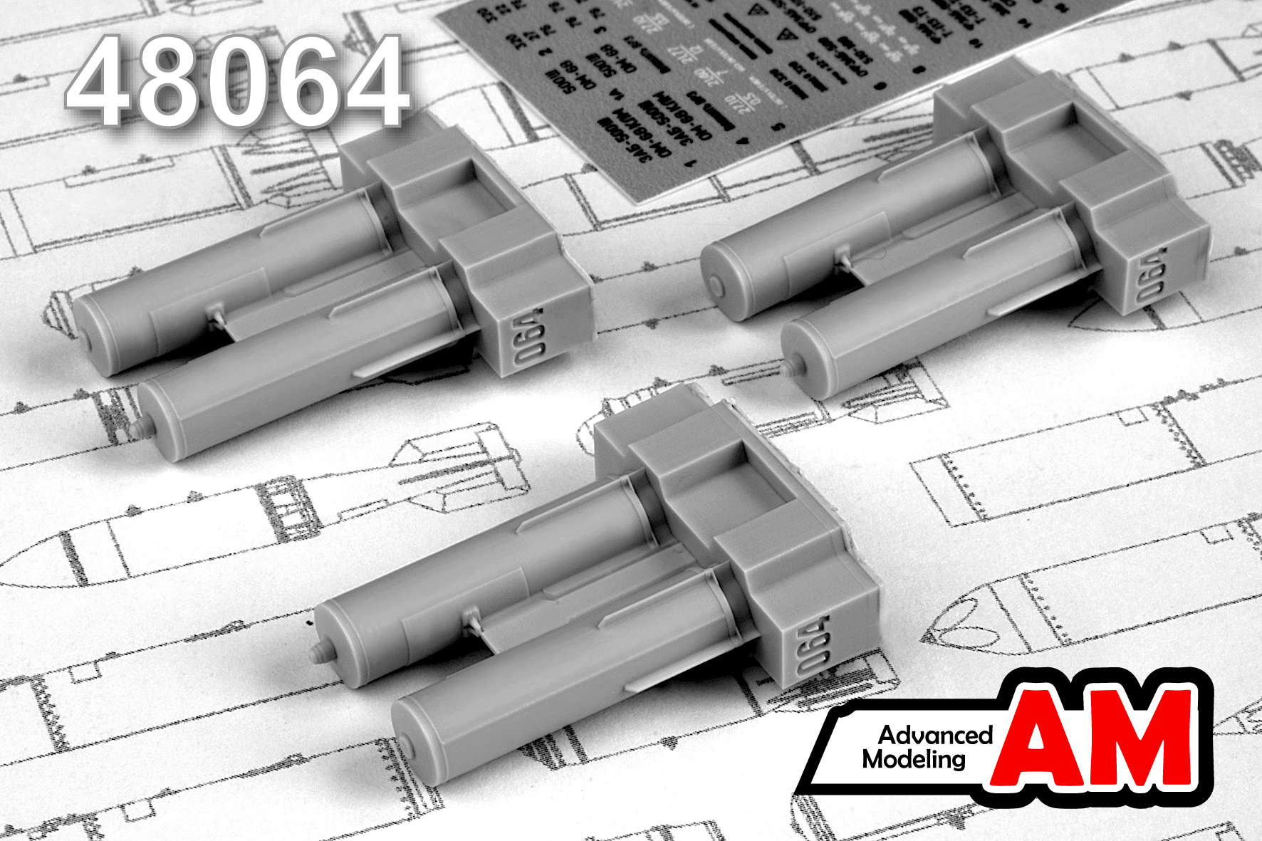 Additions (3D resin printing) 1/48 SAB-100 MN 100 kg Flare bomb (Advanced Modeling) 