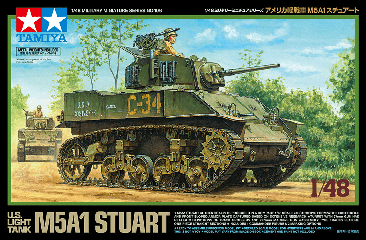 Model kit 1/48 M5A1 Stuart (Tamiya)