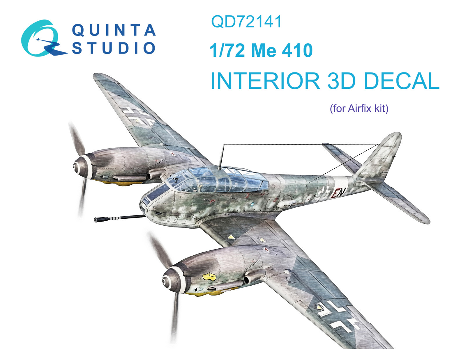 Me 410 3D-Printed & coloured Interior on decal paper (Airfix)