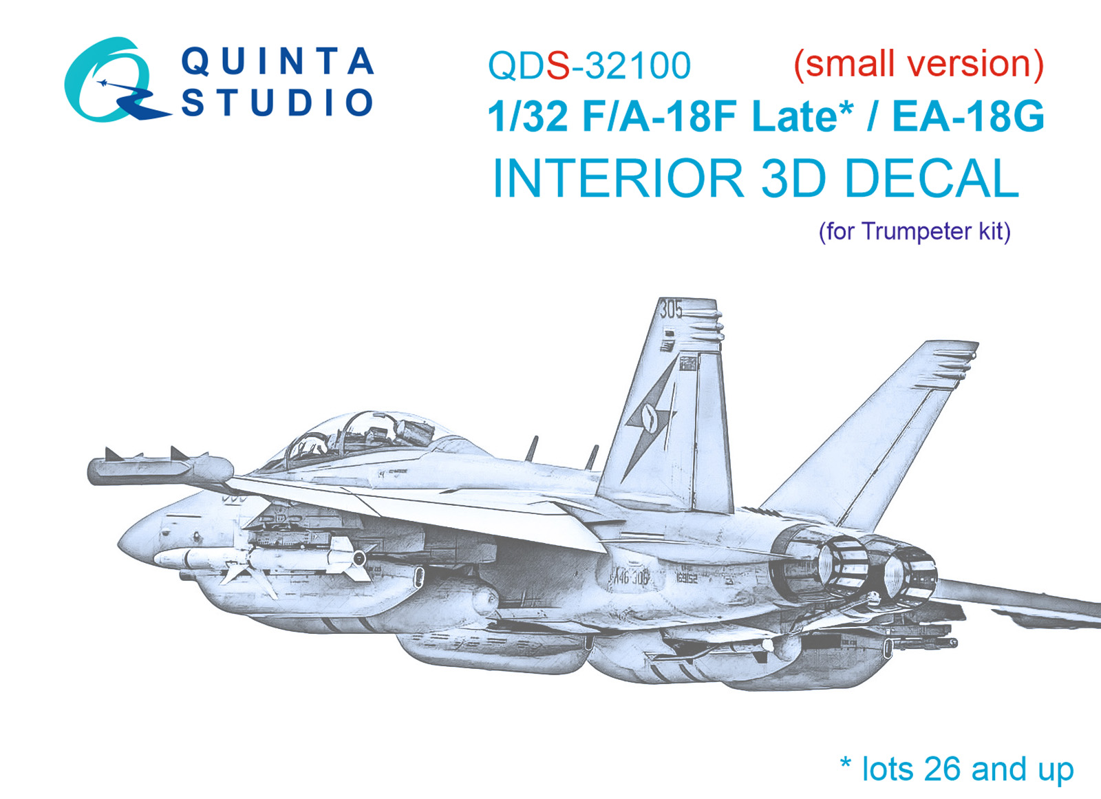 F/A-18F late / EA-18G 3D-Printed & coloured Interior on decal paper (Trumpeter) (Small version)