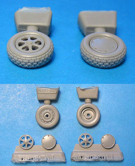 Additions (3D resin printing) 1/48 FM-2 Wildcat wheels Block Tread (Vector) 