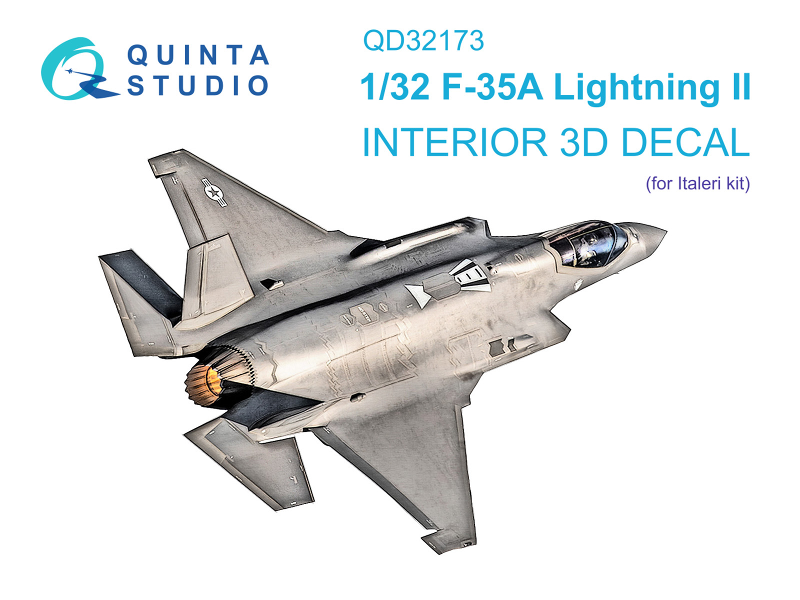 F-35A 3D-Printed & coloured Interior on decal paper (Italeri)