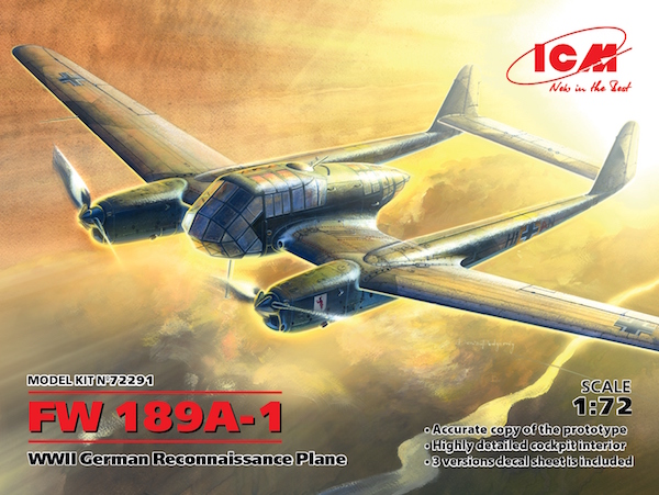 Model kit 1/72  FW 189A-1 German Reconnaissance Plane (ICM)