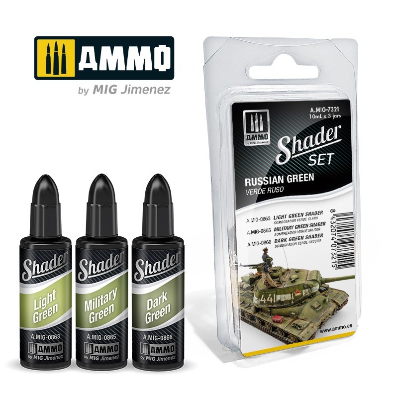 SHADER Set Russian Green (Ammo Mig) (3x10ml) 