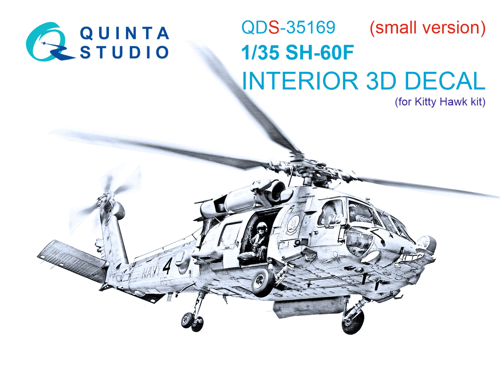 SH-60F Seahawk 3D-Printed & coloured Interior on decal paper (Kitty Hawk) (Small version)