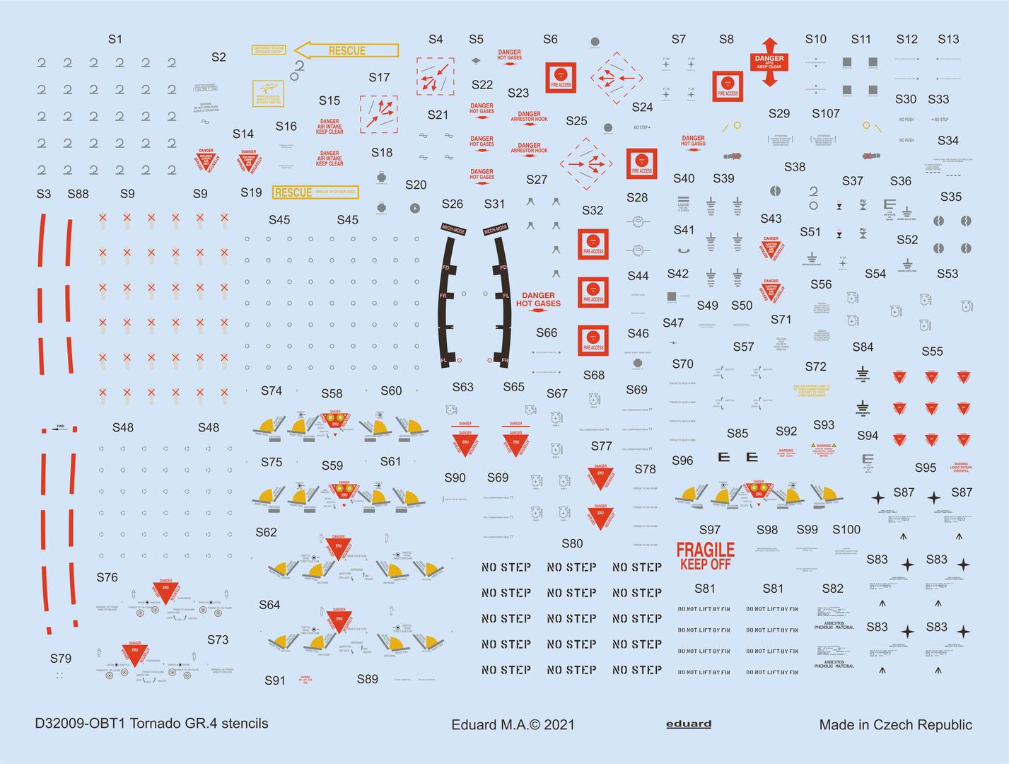 Decal 1/32 Tornado GR.4 stencils (ITAL/REV)