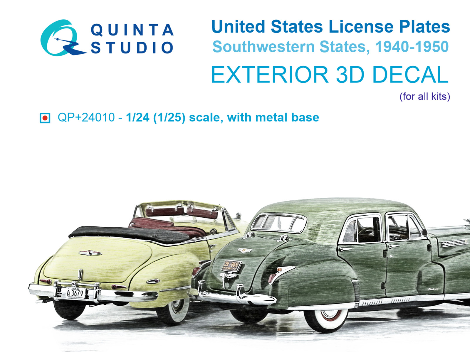 Southwestern U.S. License Plates 1940-1950 (All kits) (with metal base)