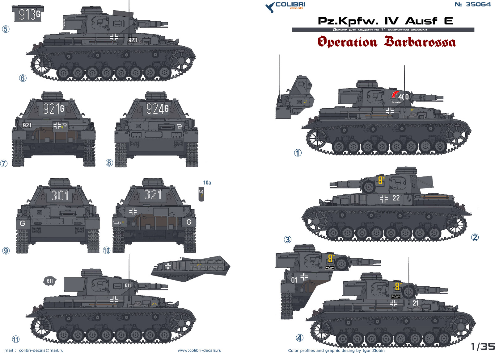 Decal 1/35 Pz.Kpfw. IV Ausf.E Operation Barbarossa (Colibri Decals)