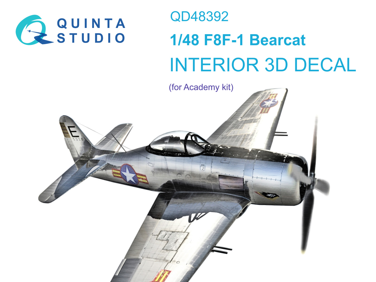 F8F-1 Bearcat 3D-Printed & coloured Interior on decal paper (Academy)