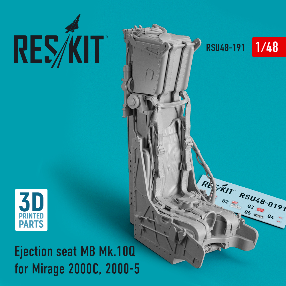 Additions (3D resin printing) 1/48 Ejection seat MB Mk.10Q for Dassault-Mirage 2000C/2000-5 (ResKit)