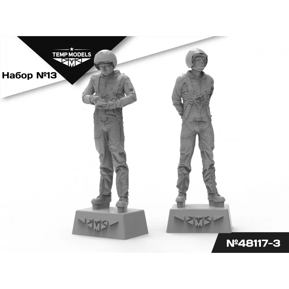 Figures (resin) 1/48 PIlots of the Russian Aerospace Forces (SVO) PSO SET No.13-3 (Temp Models)