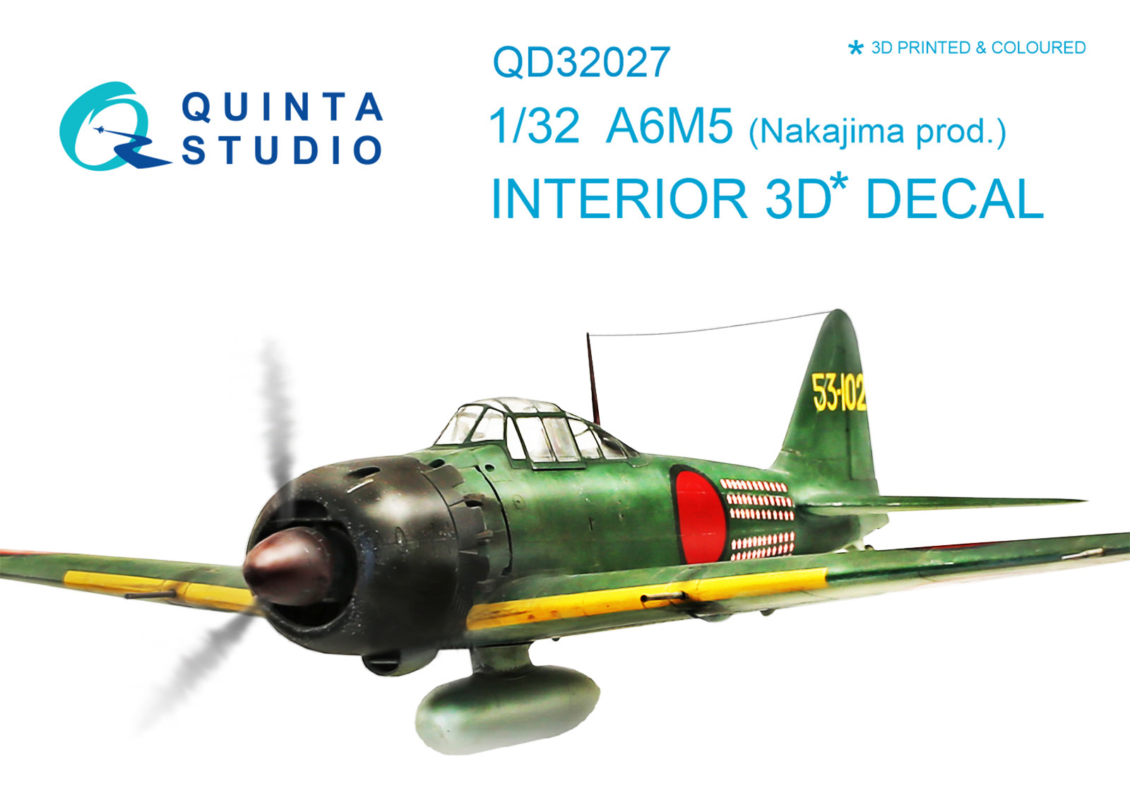 A6M5 (Nakajima prod.) 3D-Printed & coloured Interior on decal paper (for Tamiya kit)