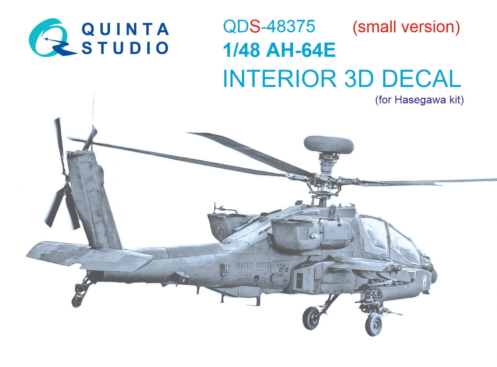 AH-64E 3D-Printed & coloured Interior on decal paper (Hasegawa) (Small version)
