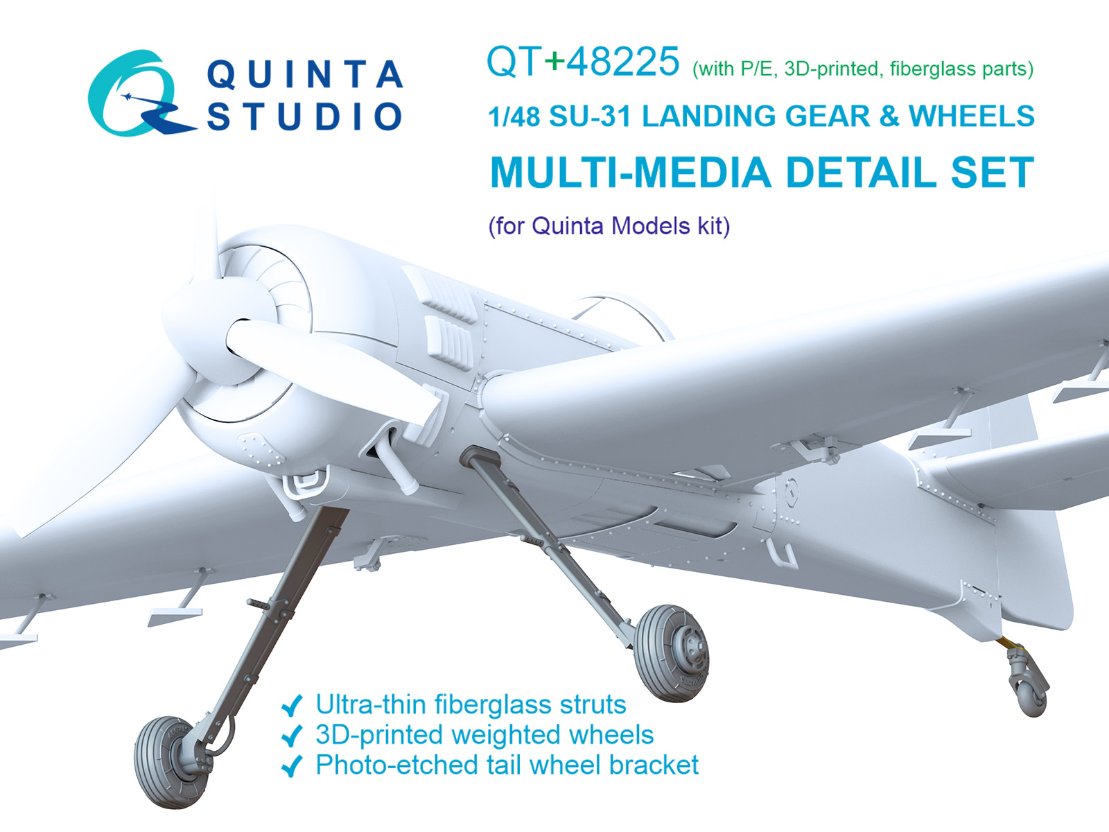 Su-31 Landing Gear & Wheels (Quinta Models)(With P/E, Fiberglass Parts)
