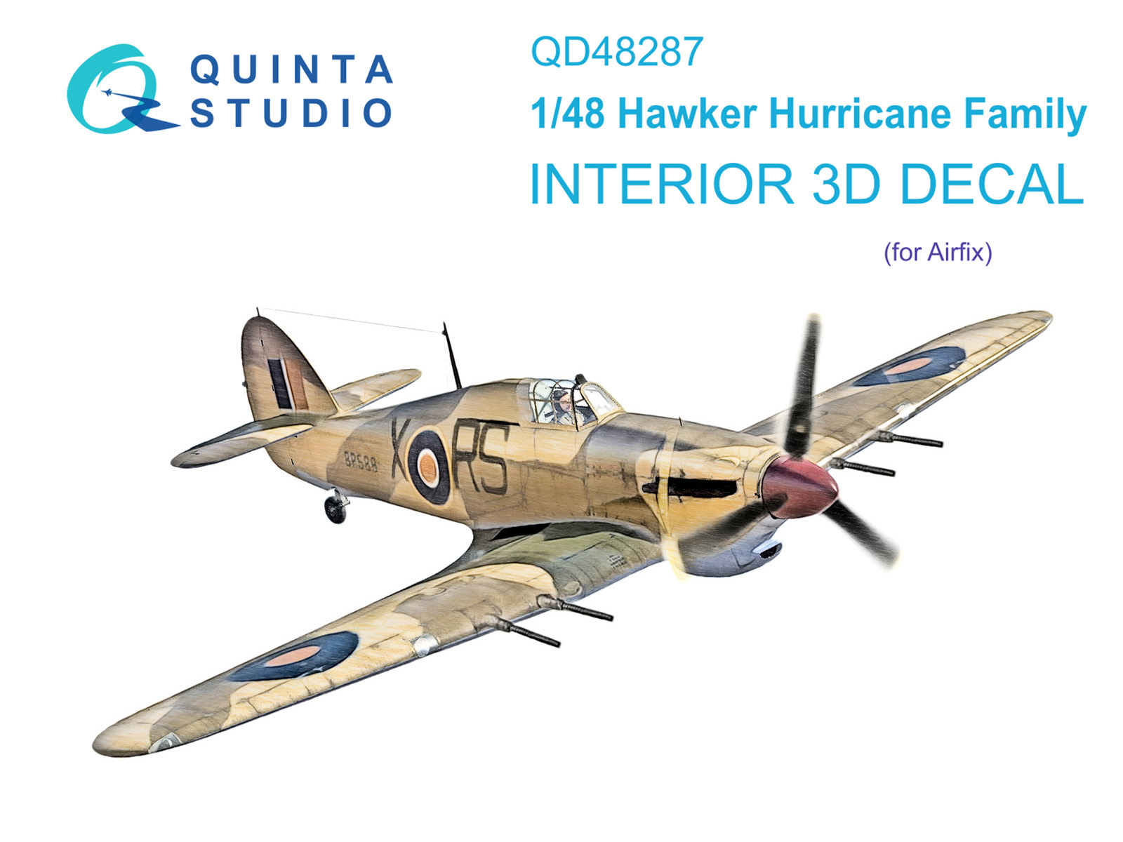 Hawker Hurricane family 3D-Printed & coloured Interior on decal paper (Airfix)