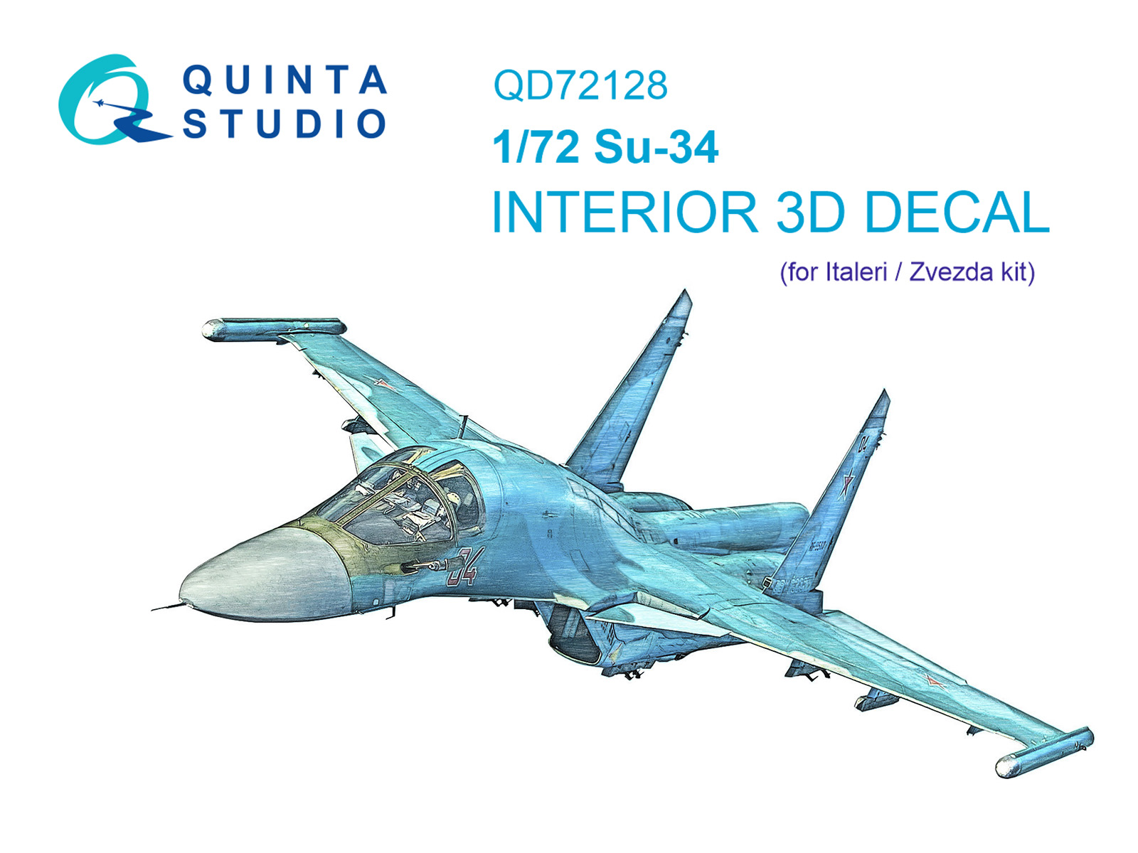 Su-34 3D-Printed & coloured Interior on decal paper (Zvezda/italeri)
