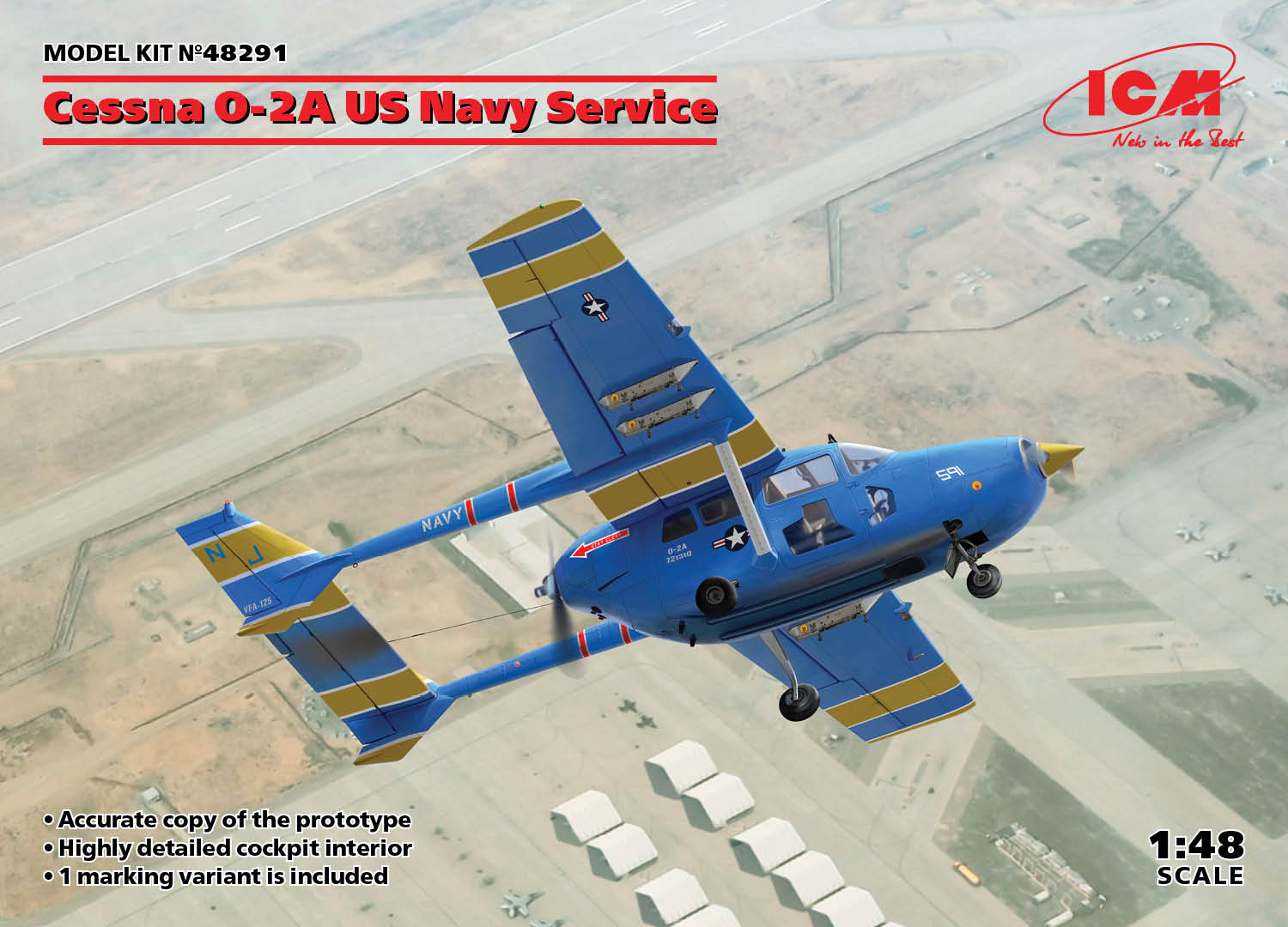 Model kit 1/48 Cessna O-2A US NAVY Service (1x camo) (ICM)