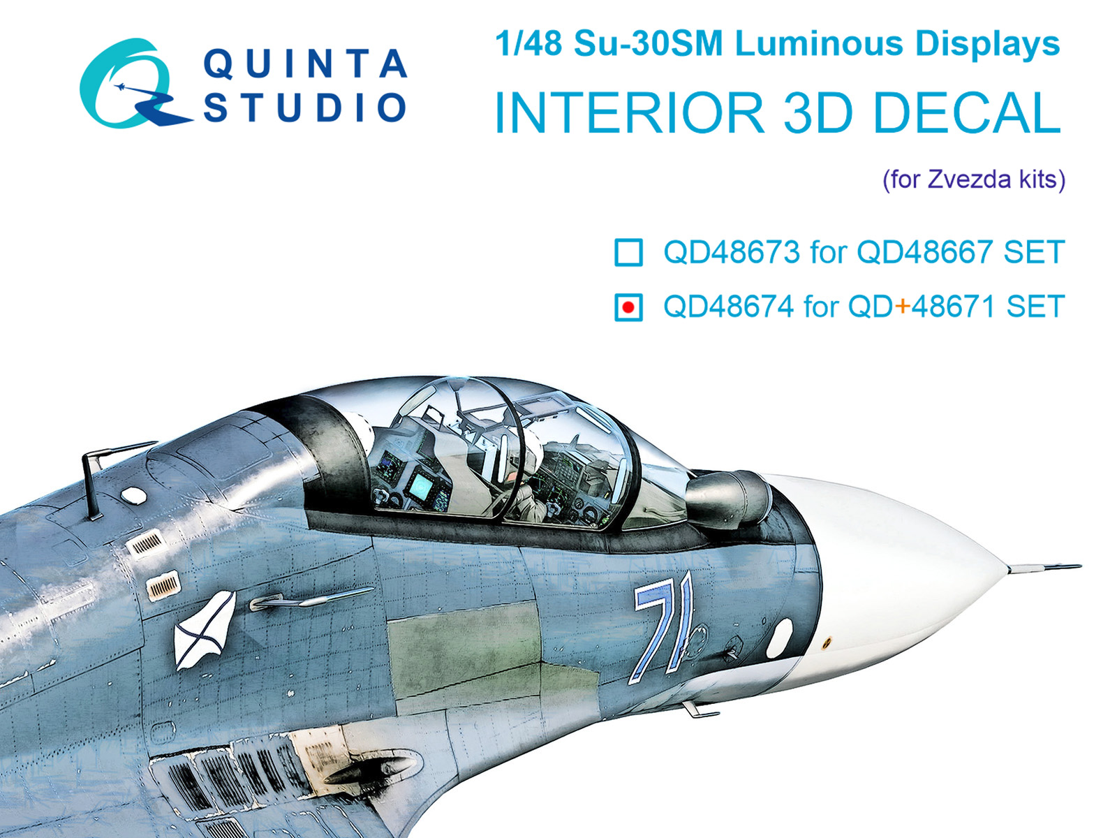Su-30SM  luminous displays for QD+48671 set (Zvezda)