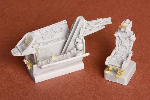 Additions (3D resin printing) 1/48 Mikoyan MiG-21F-13 cockpit set with etched parts (designed to be used with Trumpeter kits)