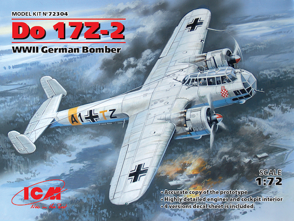 Model kit 1/72 Dornier Do 17Z-2 German Bomber WWII (ICM)