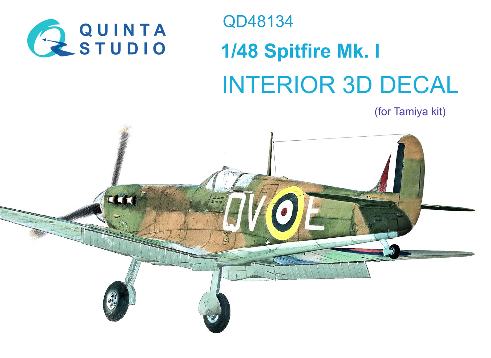 Spitfire Mk.I 3D-Printed & coloured Interior on decal paper (Tamiya)