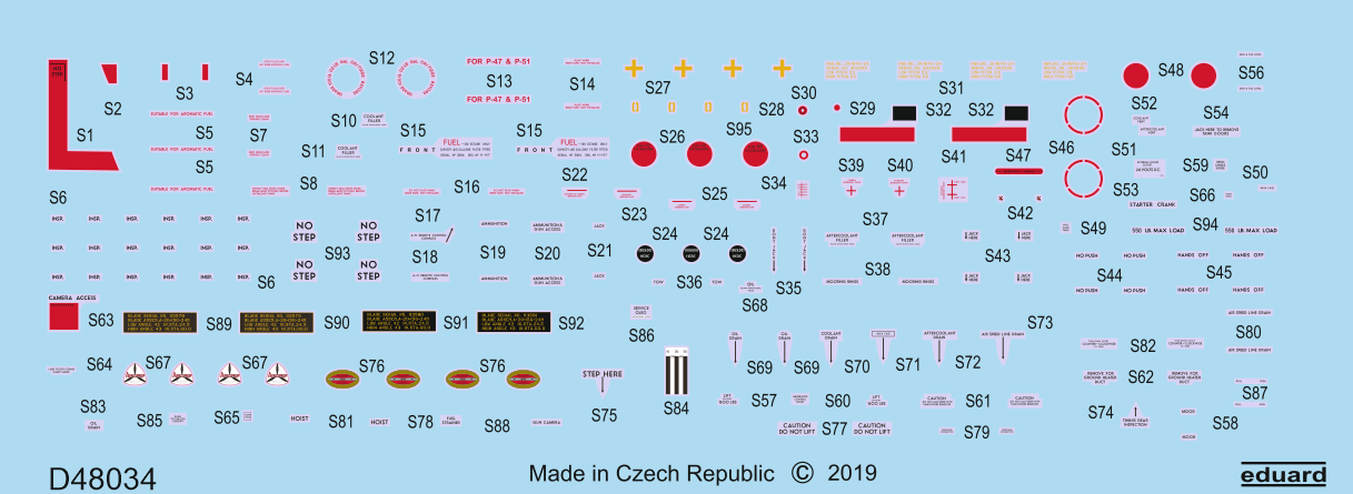 Decal 1/48 P-51D stencils
