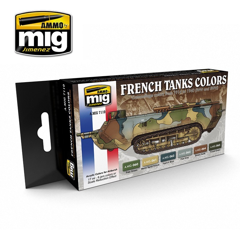 WWI & WWII French Tanks Colors (Ammo Mig) (6x17ml) 