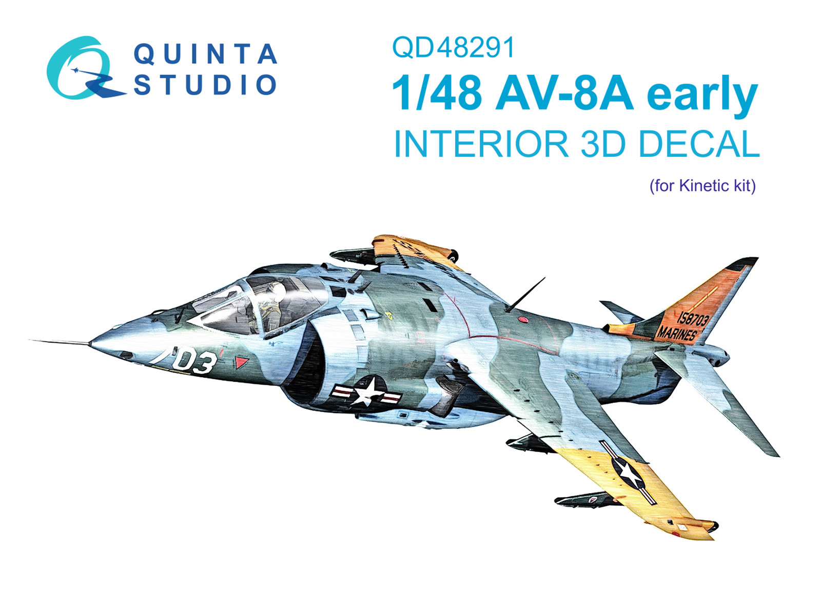 AV-8A Early 3D-Printed & coloured Interior on decal paper (Kinetic)