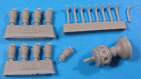 Additions (3D resin printing) 1/48 LeRhone 80 h.p. Engine (Vector)
