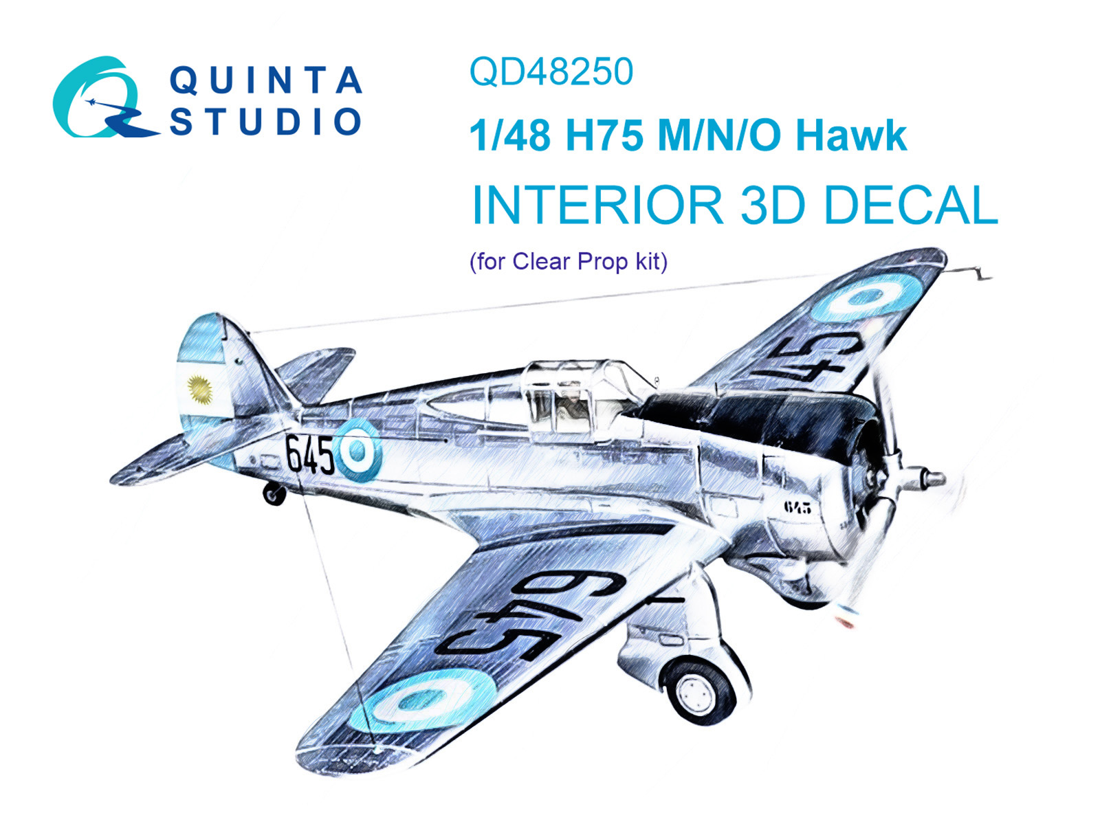H75 M/N/O Hawk 3D-Printed & coloured Interior on decal paper (Clear Prop)