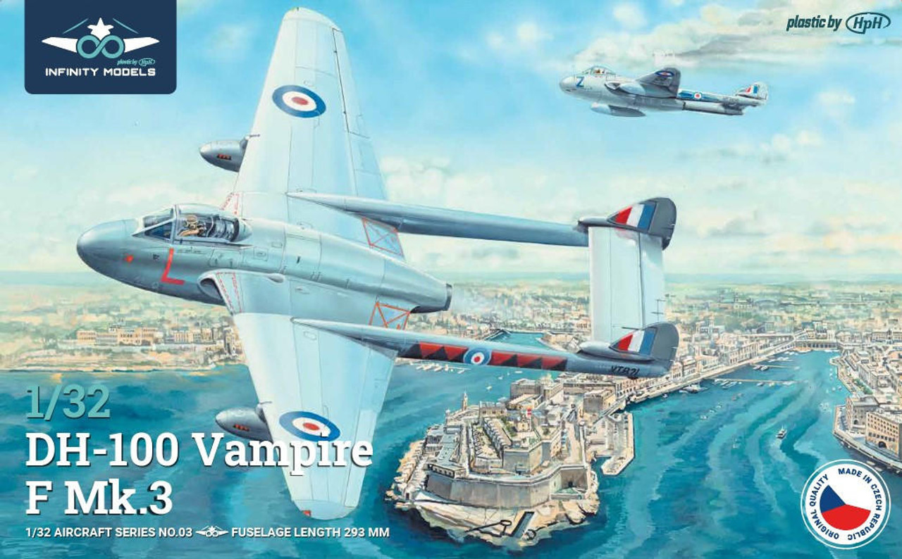 Model kit 1/32 de Havilland DH-100 Vampire Mk.3 (Infinity Models)