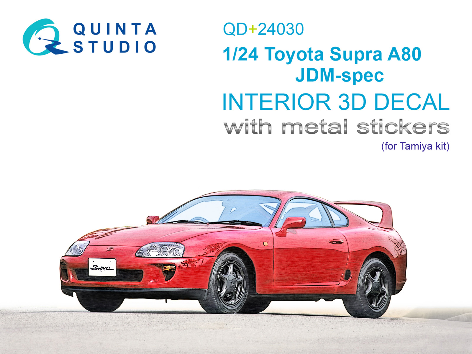 Toyota Supra A80 JDM-spec 3D-Printed & coloured Interior on decal paper (Tamiya) (with metal sticker parts)
