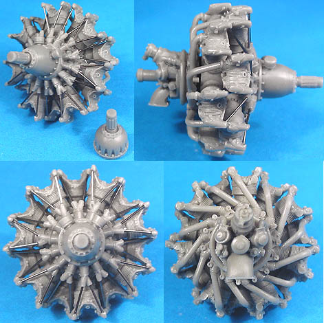 Additions (3D resin printing) 1/48 Gnome-Rhone GR-14K/N M-85/87/88 Engine (Vector)