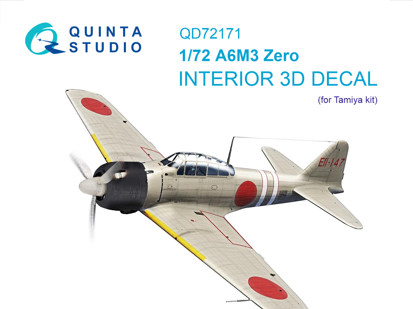 A6M3 Zero 3D-Printed & coloured Interior on decal paper (Tamiya)