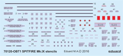 Decal 1/72 Spitfire Mk.IX stencils (EDU)