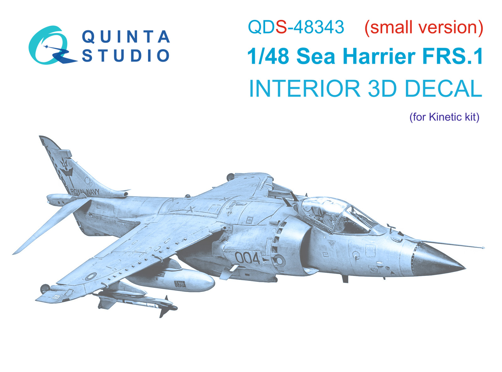 Sea Harrier FRS.1 3D-Printed & coloured Interior on decal paper (Kinetic) (Small version)