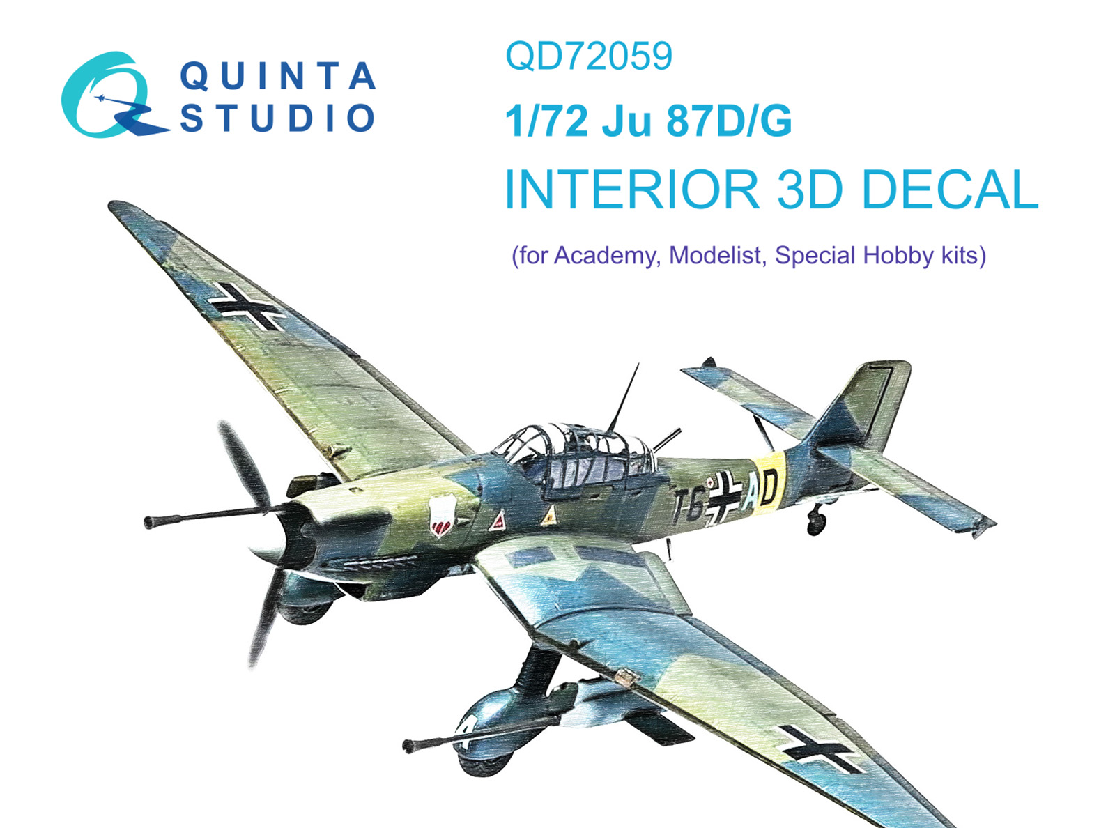 Ju 87 D/G 3D-Printed & coloured Interior on decal paper  (Academy/Special Hobby)
