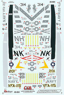 Decal 1/48 McDonnell-Douglas F/A-18C (2) (CAM)