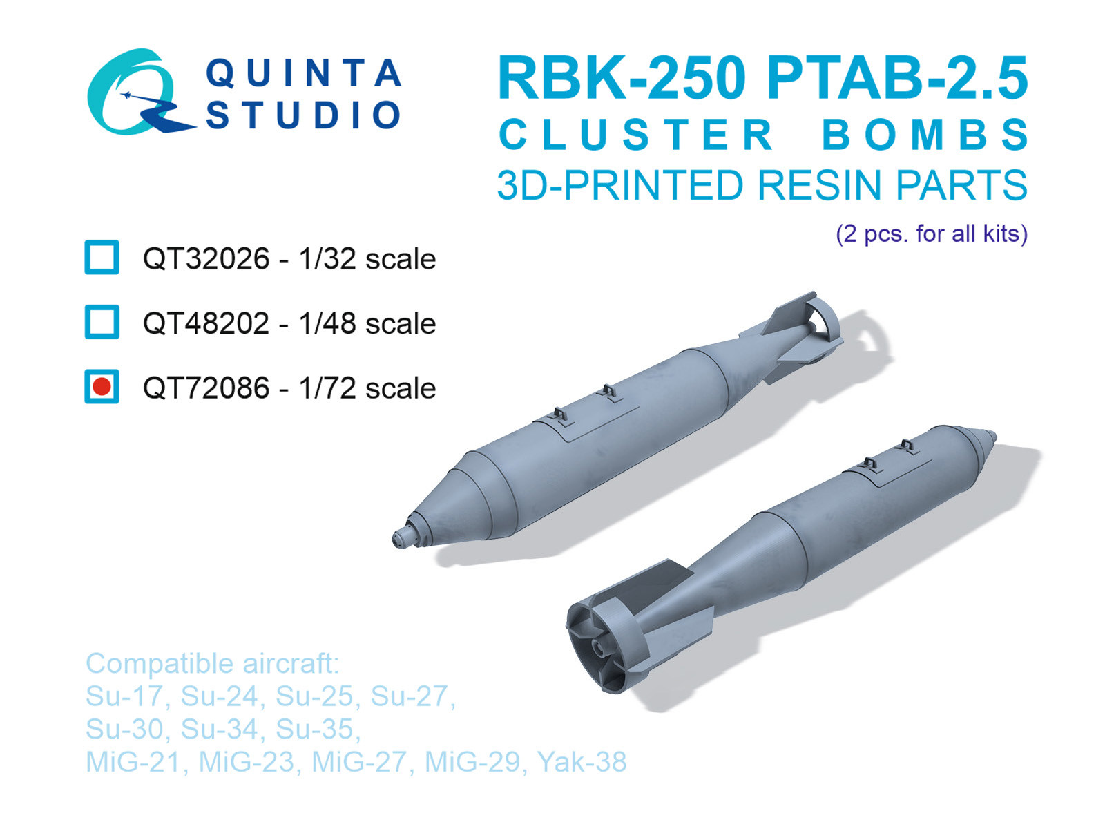 RBK-250 PTAB-2.5М Cluster Bombs, 2 pcs (for all kits)