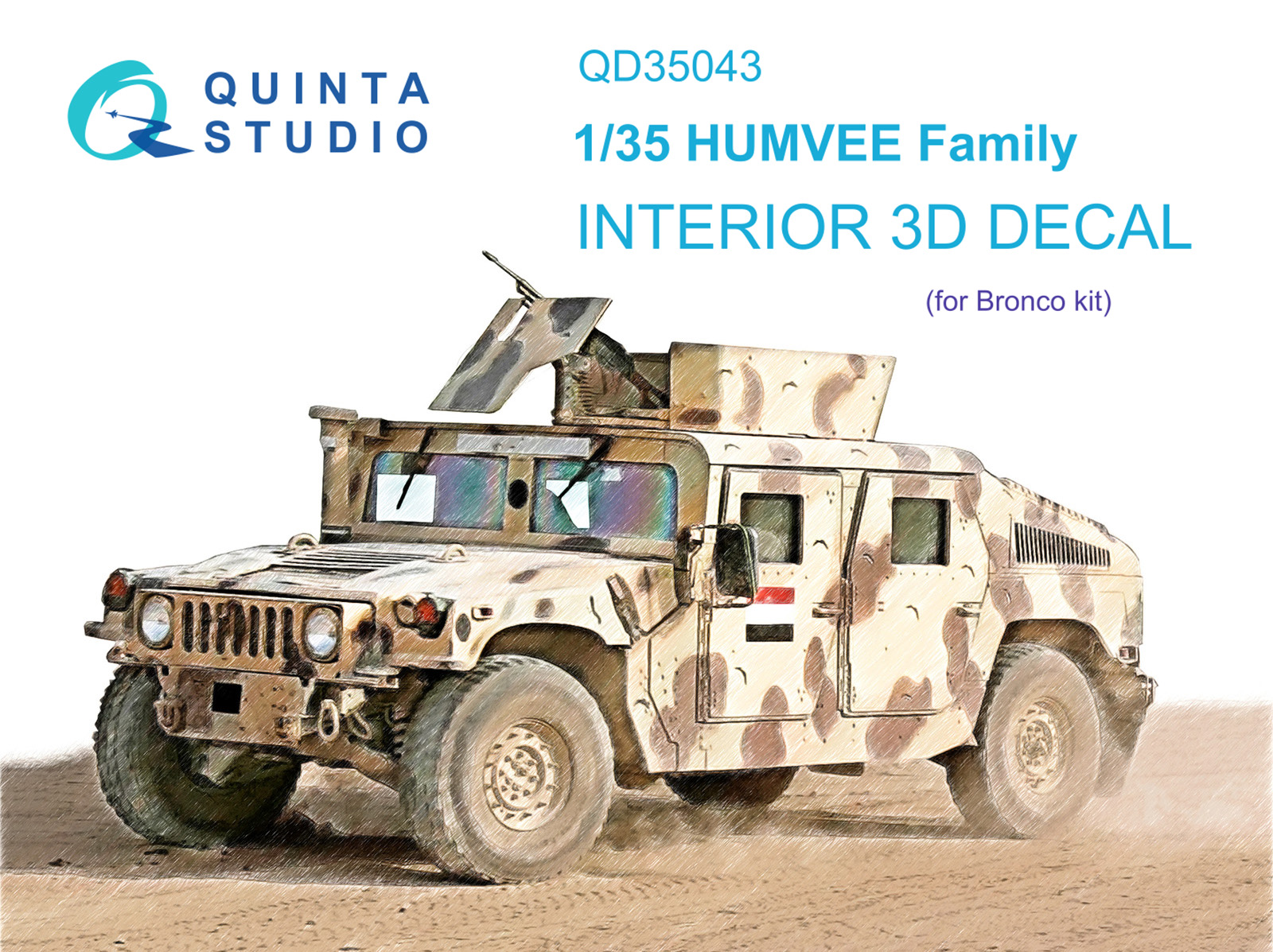 HUMVEE Family 3D-Printed & coloured Interior on decal paper (Bronco)