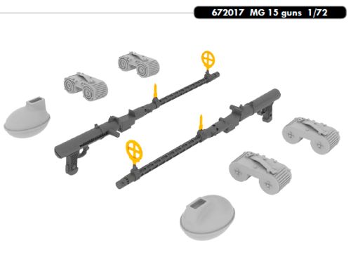 Additions (3D resin printing) 1/72 MG 15 guns 
