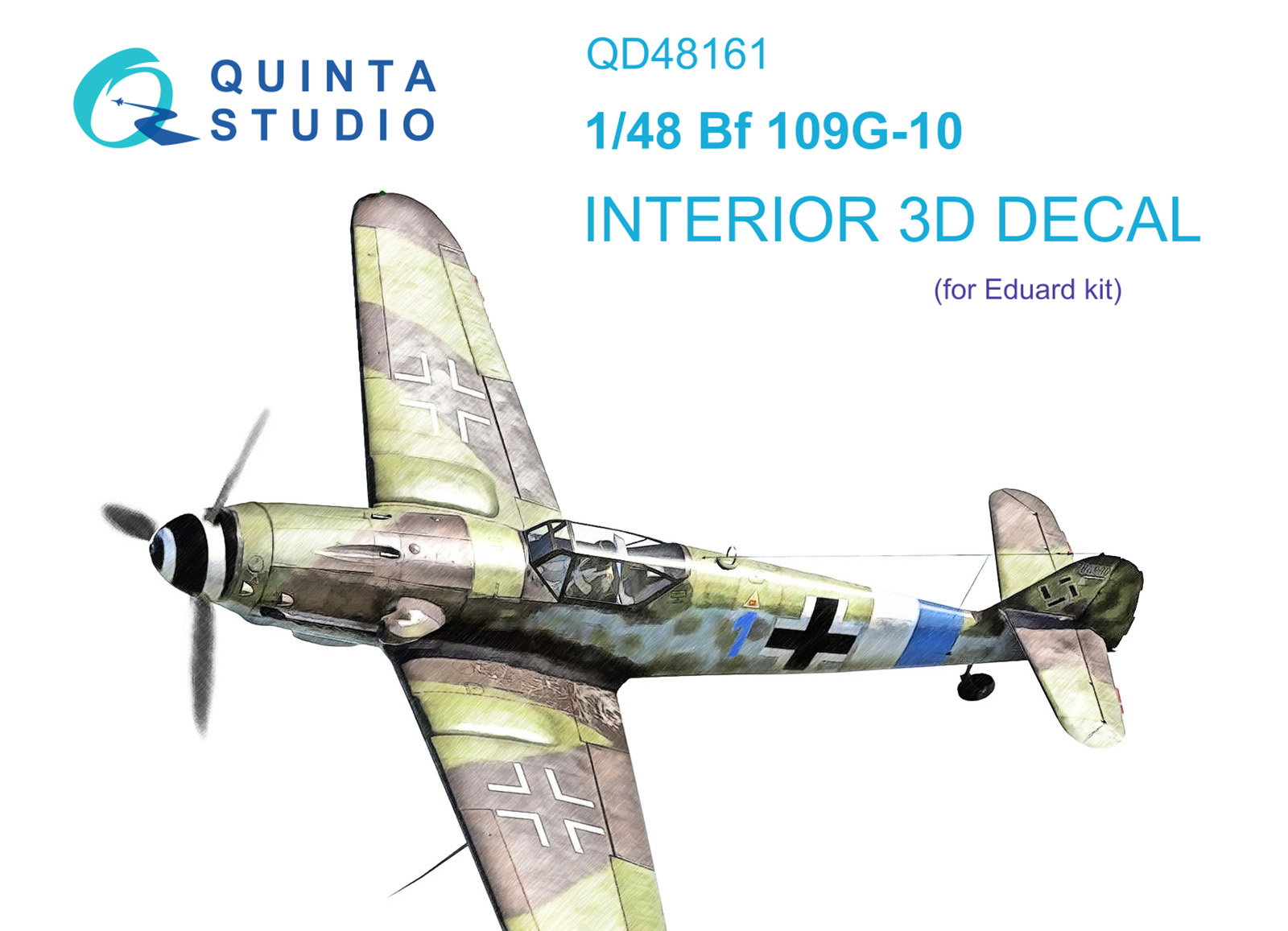 Bf 109G-10 3D-Printed & coloured Interior on decal paper (Eduard)