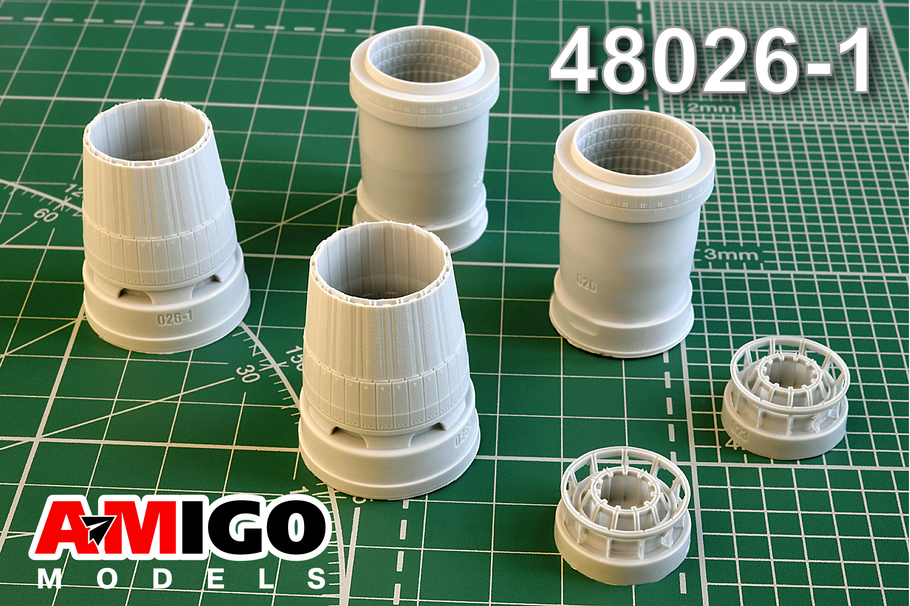 Additions (3D resin printing) 1/48 AL-41F1S Su-57 engine nozzle (Amigo Models)