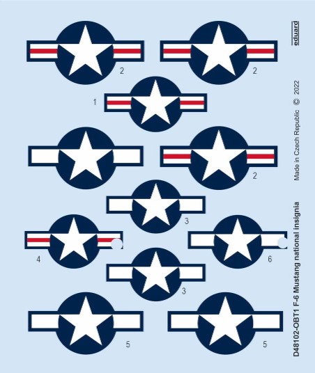 Decal 1/48 F-6 Mustang national insignia (EDU)