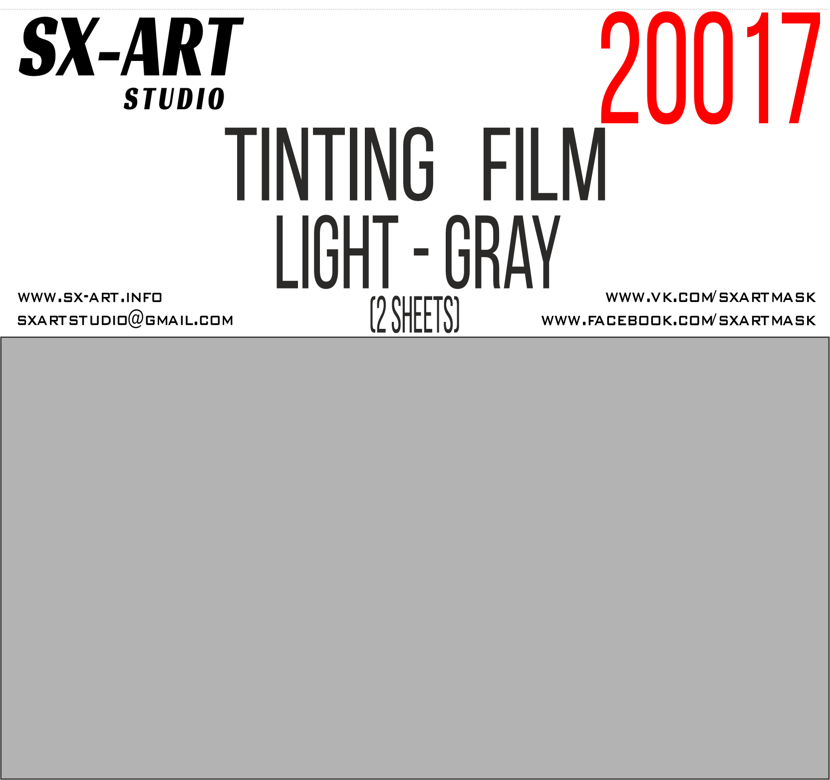 Tinting film light gray 140x200 (2 sheets) (SX-Art)