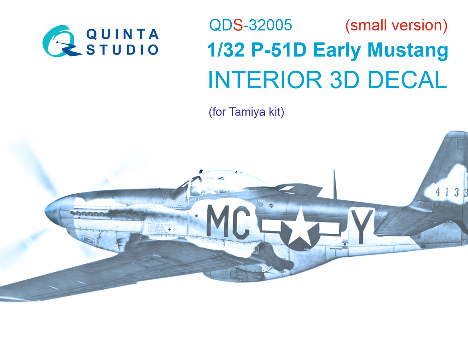 P-51D (Early) 3D-Printed & coloured Interior on decal paper (Tamiya) (small version)