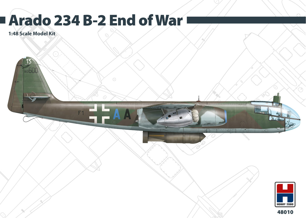 Model kit 1/48 Arado Ar-234B-2 End of War ex-Hasegawa kits (Hobby 2000) (damage box)