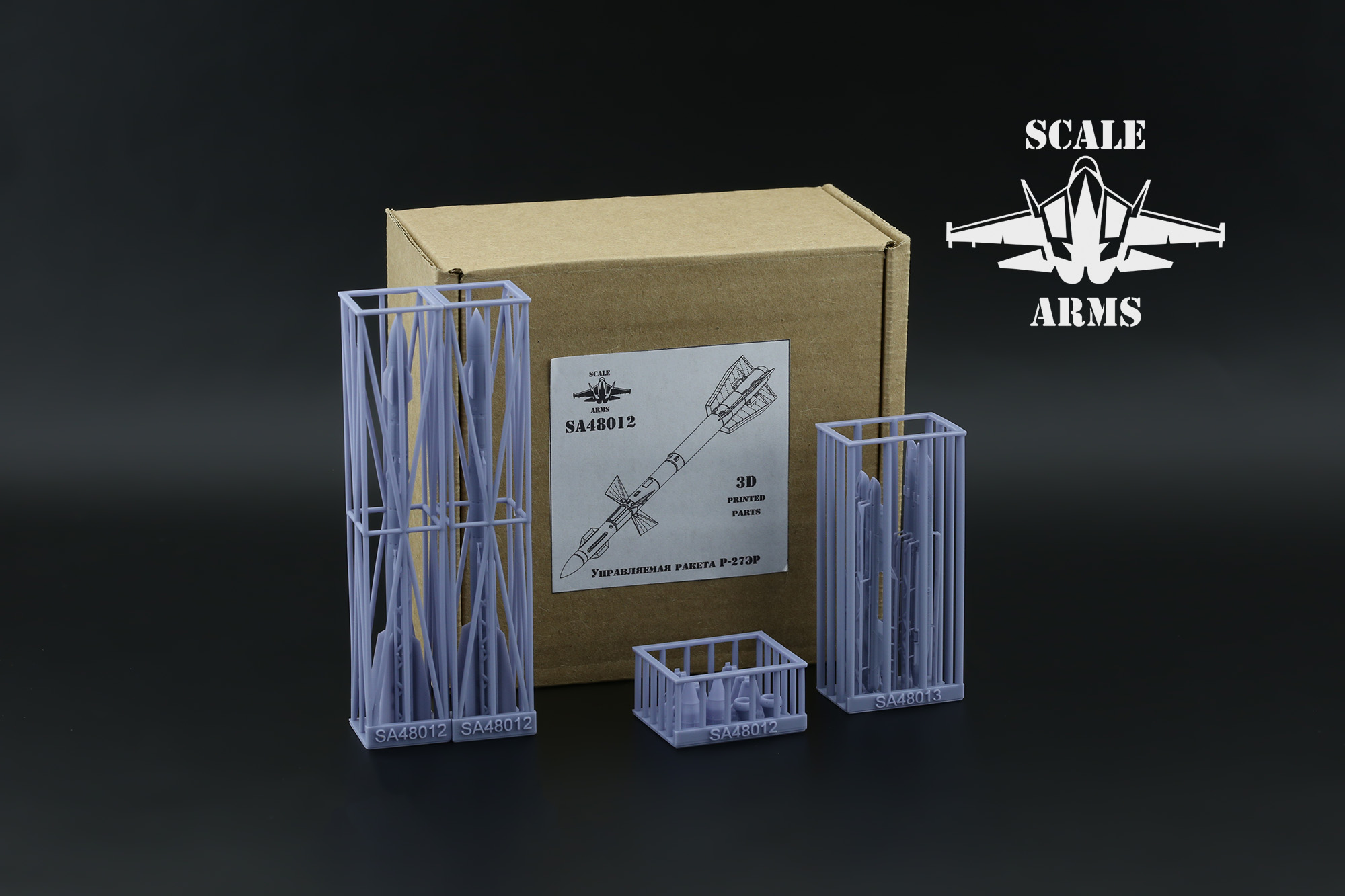 Additions (3D resin printing) 1/48 R-27ER missile with launcher (Scale Arms)