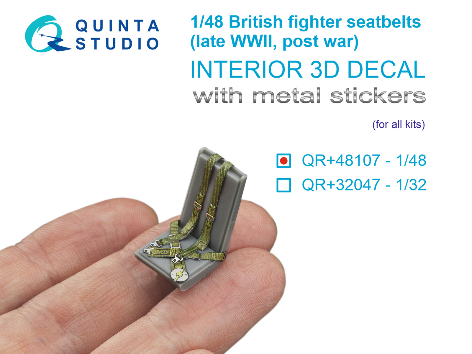 British Fighter Seatbelts (late WWII, post-war) (with metal buckles) (All kits)