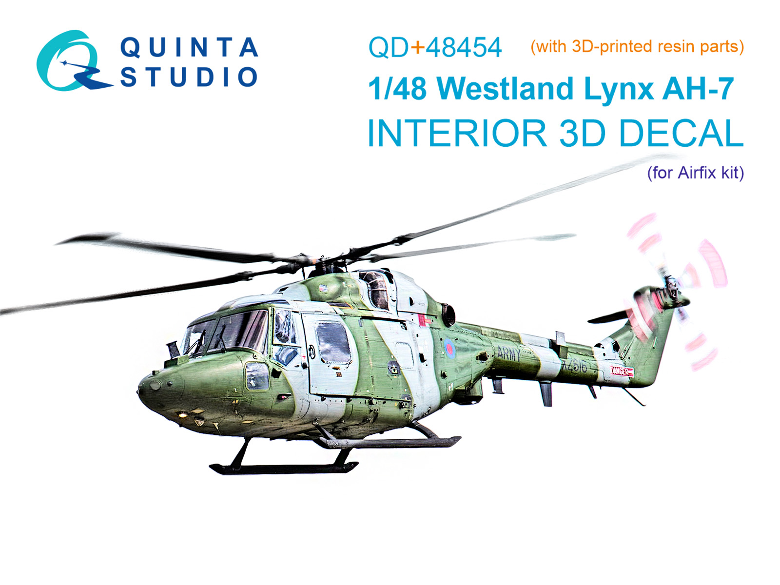 Lynx AH-7 3D-Printed & coloured Interior on decal paper (Airfix) (with 3D-printed resin parts)